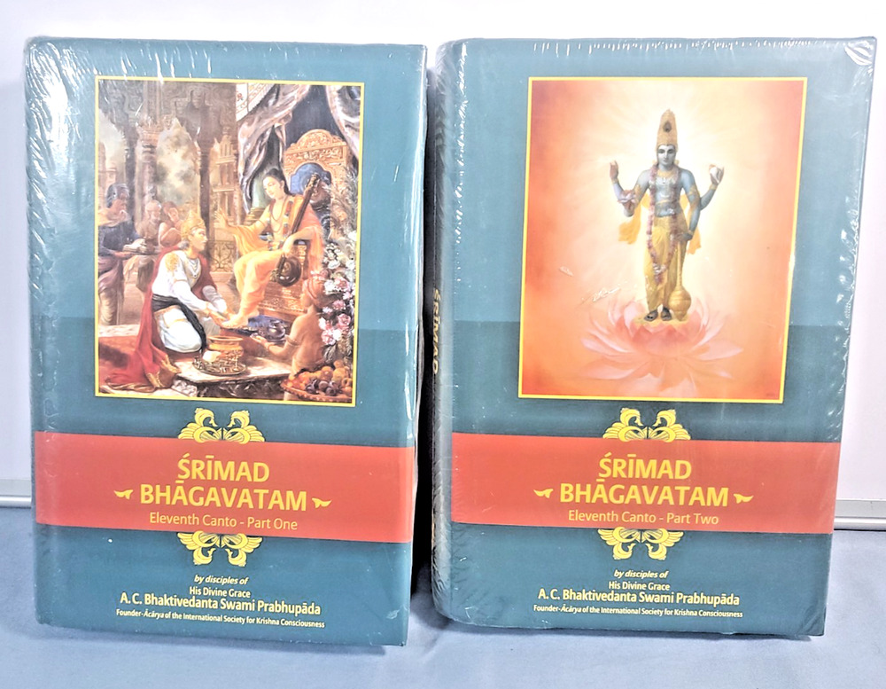 Srimad Bhagavatam 11th Canto Part 1 & 2 Lot Hardcover BBT Prabhupada Books NEW